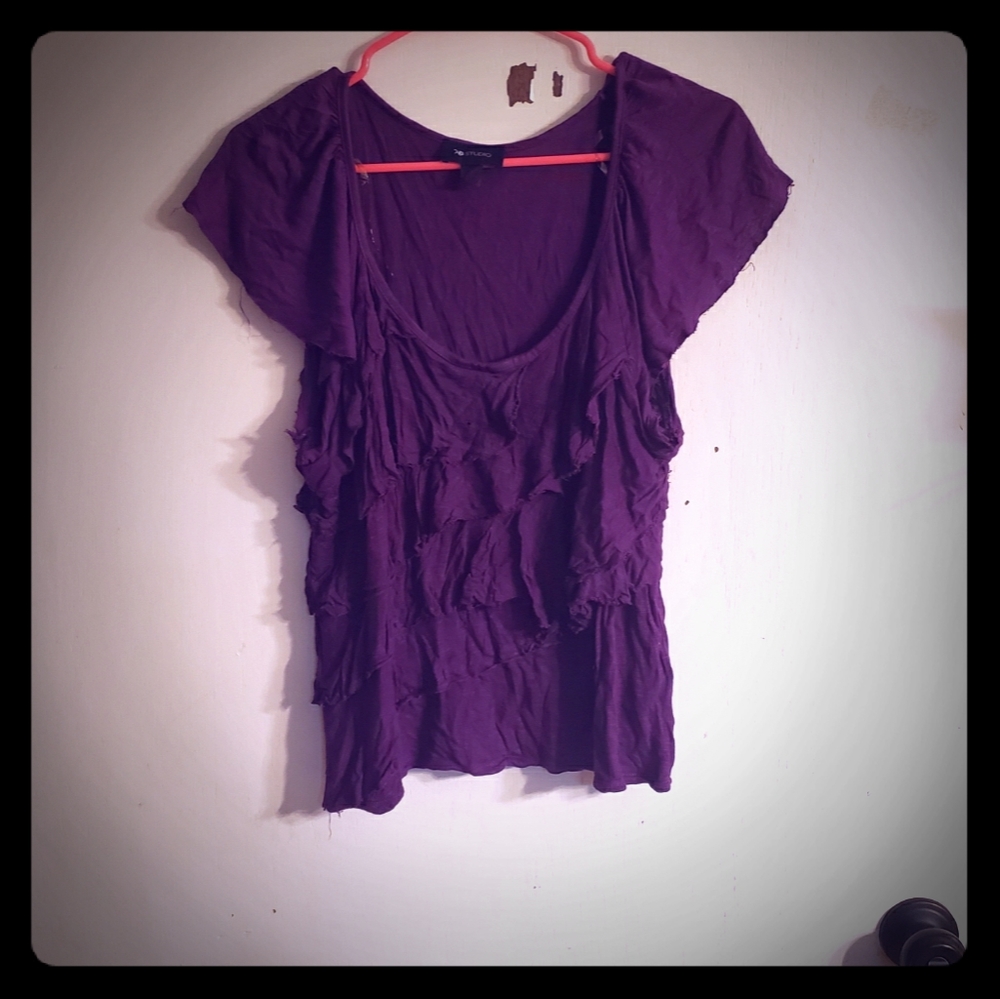 Purple distressed t-shirt